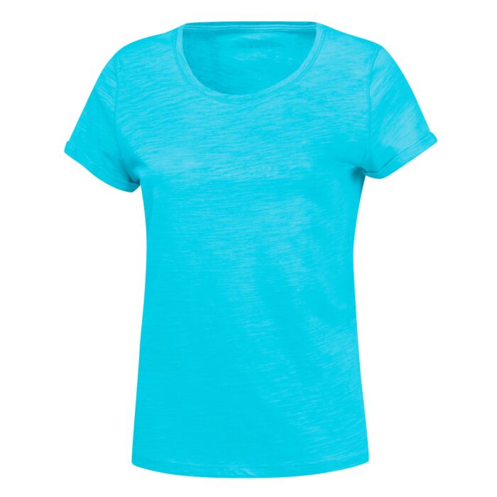 Basic T-Shirt Flammgarn-Optik, aqua blau von Artime