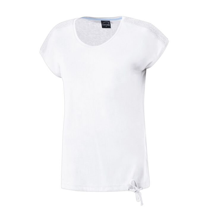 Basic T-Shirt mit Bindekordel, weiss, XXL von Artime