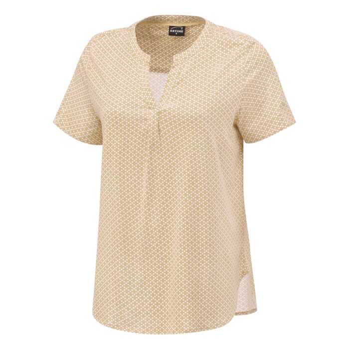 Bequeme Kurzarm-Bluse von Artime, beige von Artime