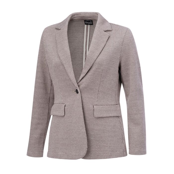 Damen Blazer mit Pepitamuster, braun-beige von Artime