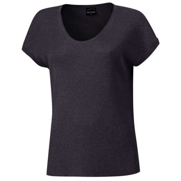 Damen Feinstrick T-Shirt mit Lurexgarn von Artime