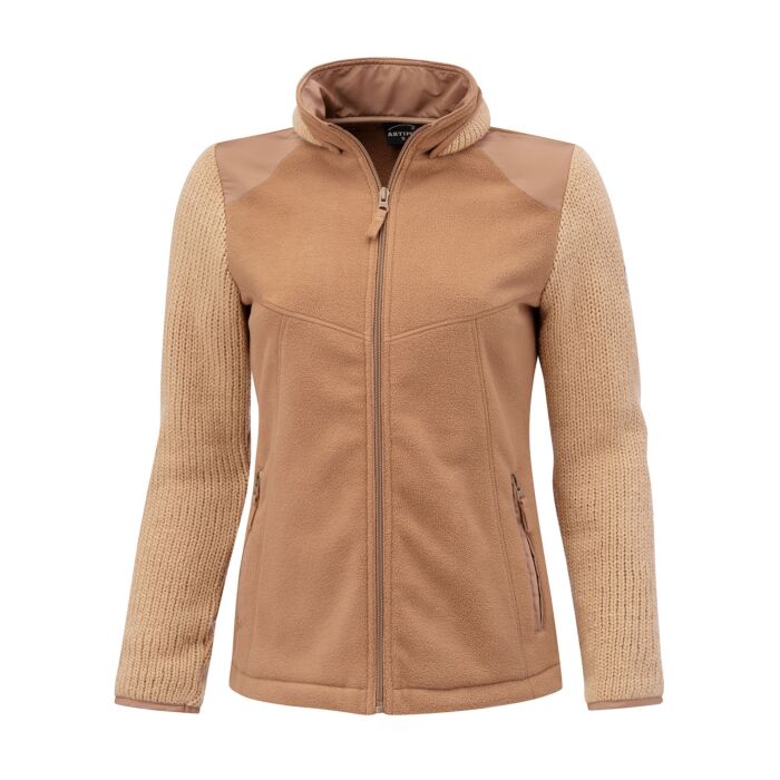 Damen Fleece Jacke mit gestrickten Ärmeln von Artime