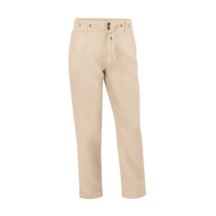 Damen Leinen-Hose mit Taschen, beige, 36 von Artime