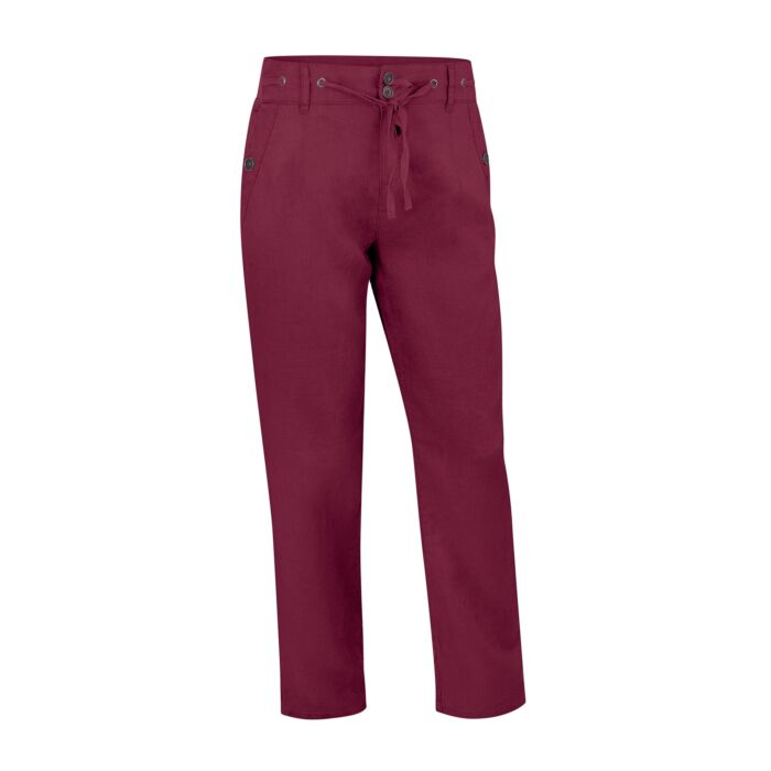 Damen Leinen-Hose mit Taschen bordeaux von Artime