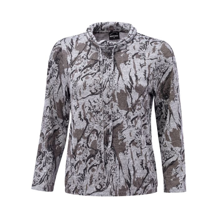 Damen Pullover mit Kordel und Allover-Print Damen Pullover mit Kordel und Allover-Print von Artime