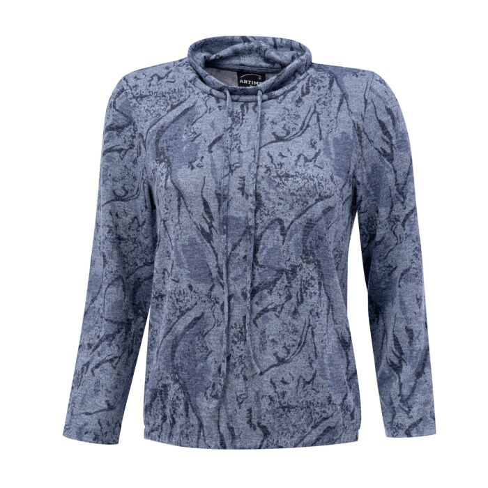 Damen Pullover mit Kordel und Allover-Print von Artime