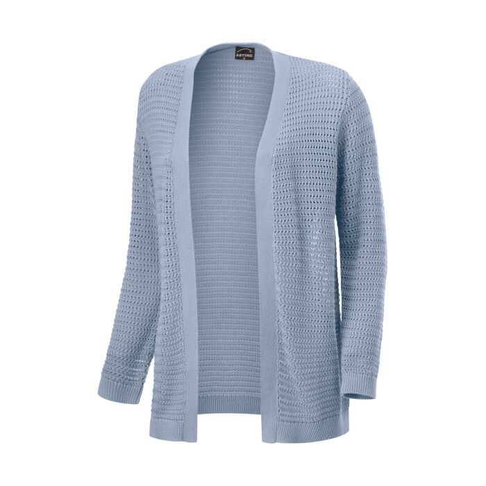 Damen-Strickjacke mit Ajourmuster von Artime, blau, XXL von Artime