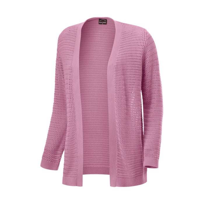 Damen-Strickjacke mit Ajourmuster von Artime, rosa, L von Artime