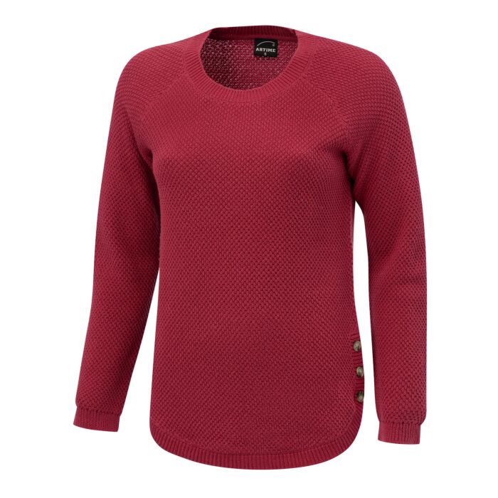 Damen Strickpullover mit Struktur, bordeaux von Artime