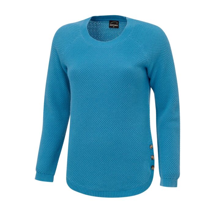 Damen Strickpullover mit Struktur, petrol von Artime