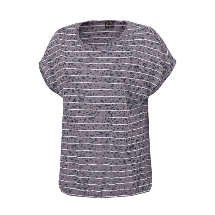 Damen-T-Shirt in Burnout-Optik und mit Streifen marine, XS von Artime