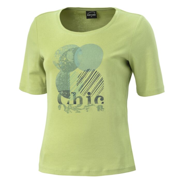 Damen T-Shirt mit Frontprint aus Baumwolle, kiwi von Artime