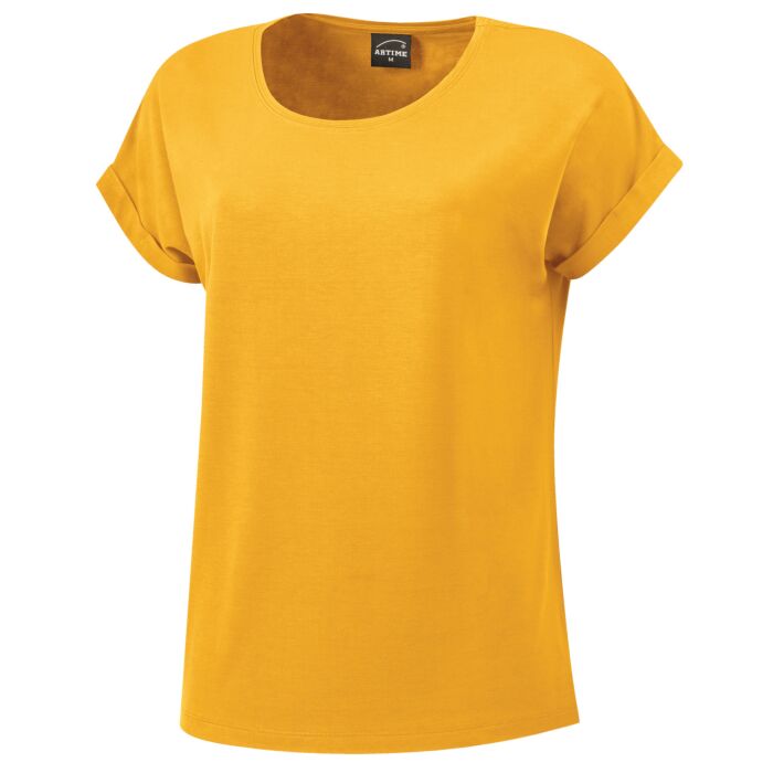 Damen T-Shirt uni, gelb, XL von Artime