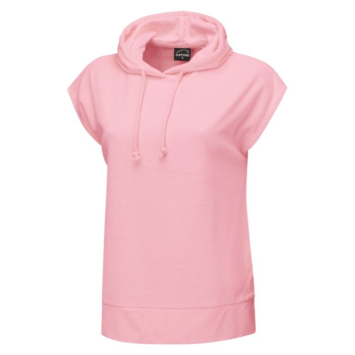 Frottee Oberteil Damen mit Kapuze, rosa, XS von Artime