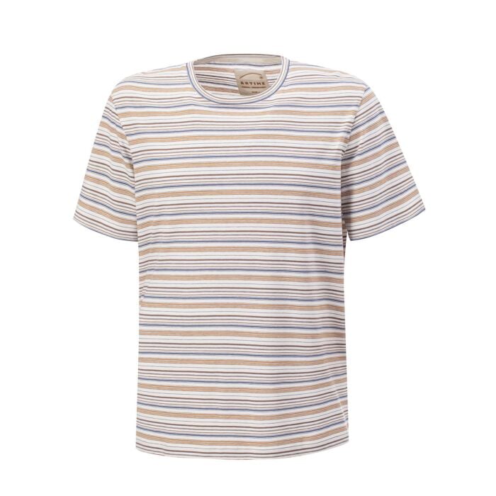 Gestreiftes Herren T-Shirt aus Baumwolle, blau, XL von Artime