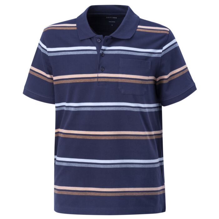 Herren Polo Piqué Shirt gestreift, orange von Artime