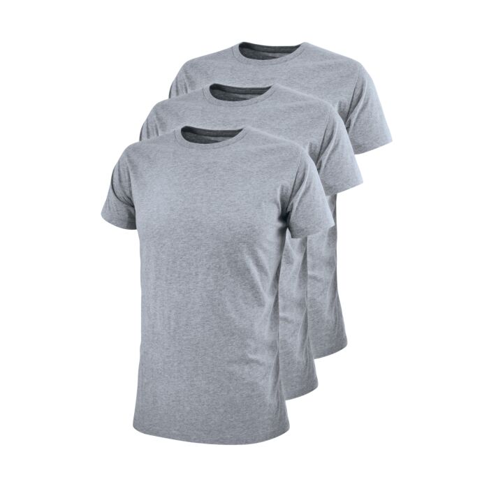 Herren Rundhalsshirt 3er Pack, grau meliert, XXL von Artime