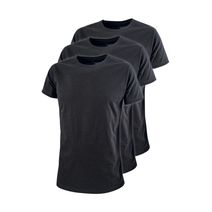 Herren Rundhalsshirt 3er Pack, schwarz von Artime