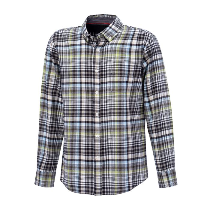 Kariertes Casual Herren-Flanellhemd von Artime grau-grün Kariertes Casual Herren-Flanellhemd von Artime grau-grün von Artime