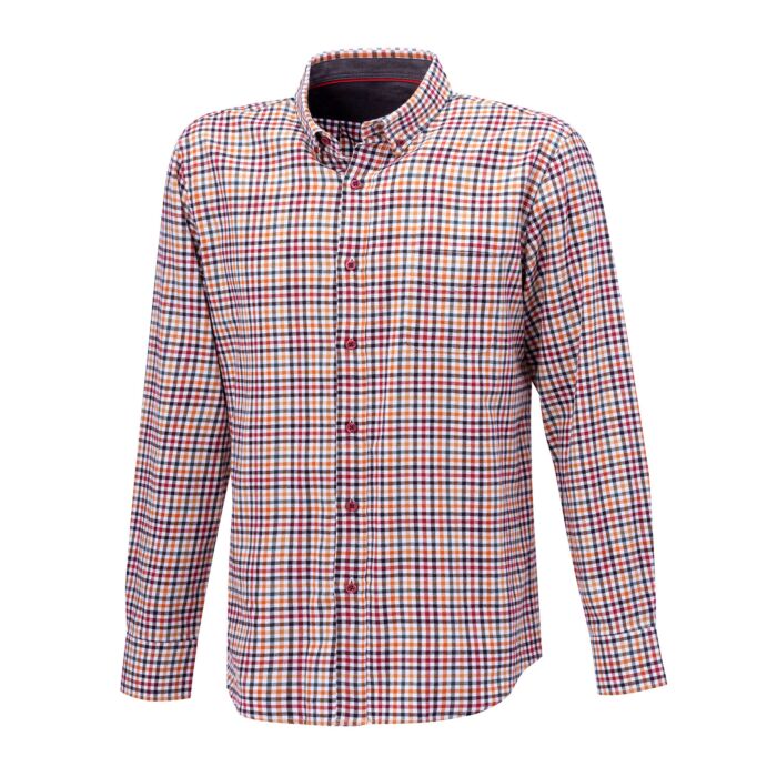 Kariertes Casual Herren-Flanellhemd von Artime orange-grün Kariertes Casual Herren-Flanellhemd von Artime orange-grün von Artime