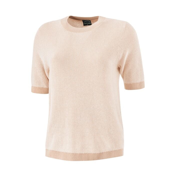 Kurzarmpullover mit Struktur, beige, XXL von Artime