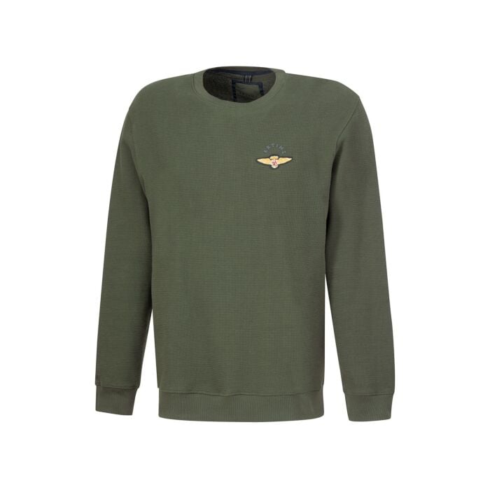 Lässiges Sweatshirt mit Aufnäher, olive, Xxxl von Artime