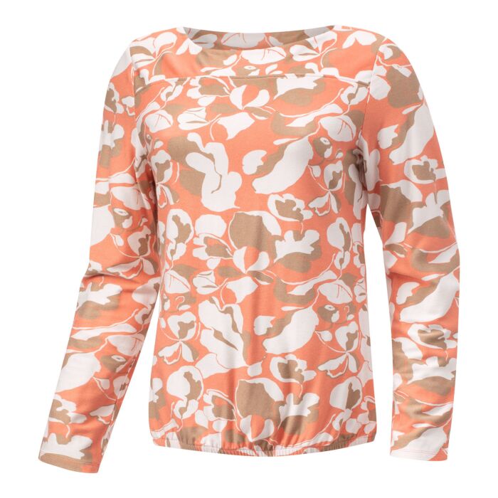 Langarm-Bluse bedruckt, mandarine, XS von Artime