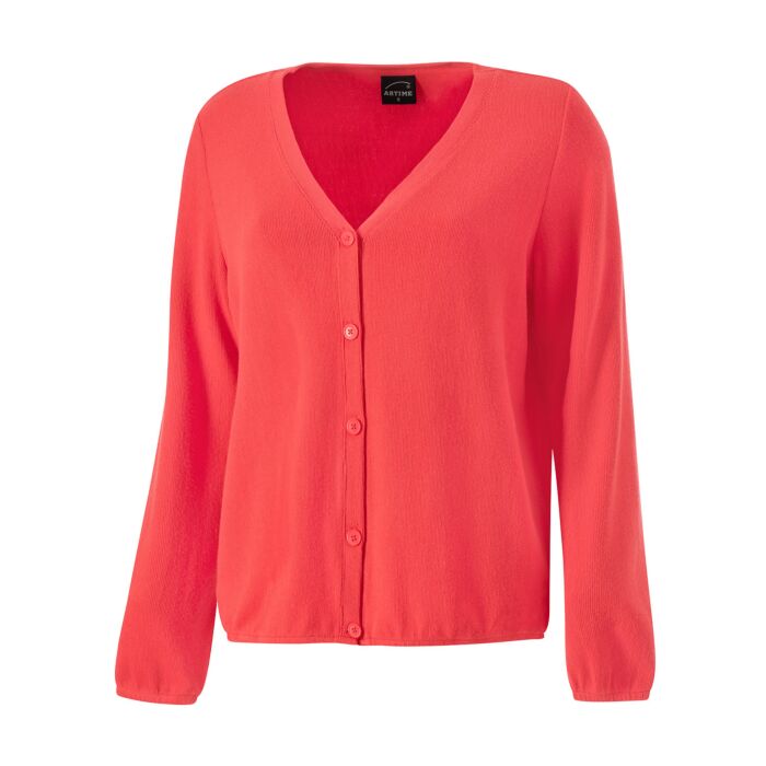 Langarm V-Neck Cardigan mit feiner Struktur und Knopfverschluss Langarm V-Neck Cardigan mit feiner Struktur und Knopfverschluss von Artime