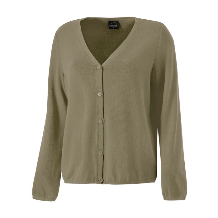 Langarm V-Neck Cardigan mit feiner Struktur und Knopfverschluss Langarm V-Neck Cardigan mit feiner Struktur und Knopfverschluss von Artime