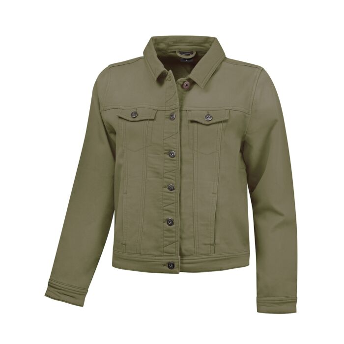 Leichte Damen-Sweat-Jeansjacke, olive von Artime