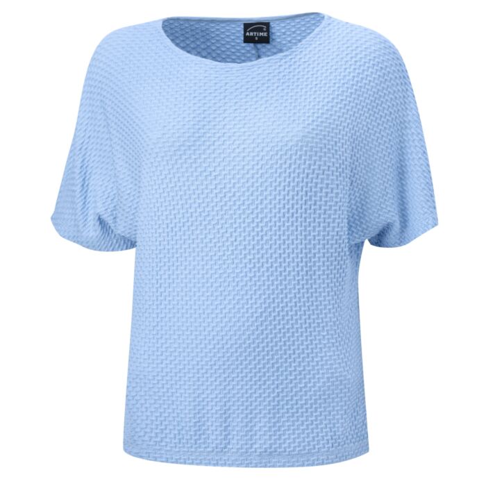 Luftiges Damen T-Shirt mit Struktur, hellblau von Artime