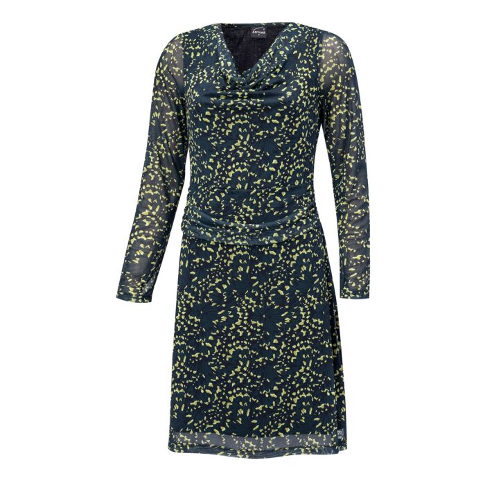 Midi Kleid mit Wasserfallausschnitt und Allover-Print von Artime