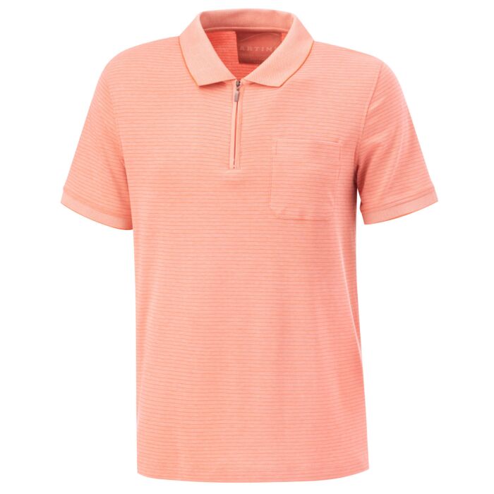 Poloshirt Herren mit Reissverschluss, melone von Artime