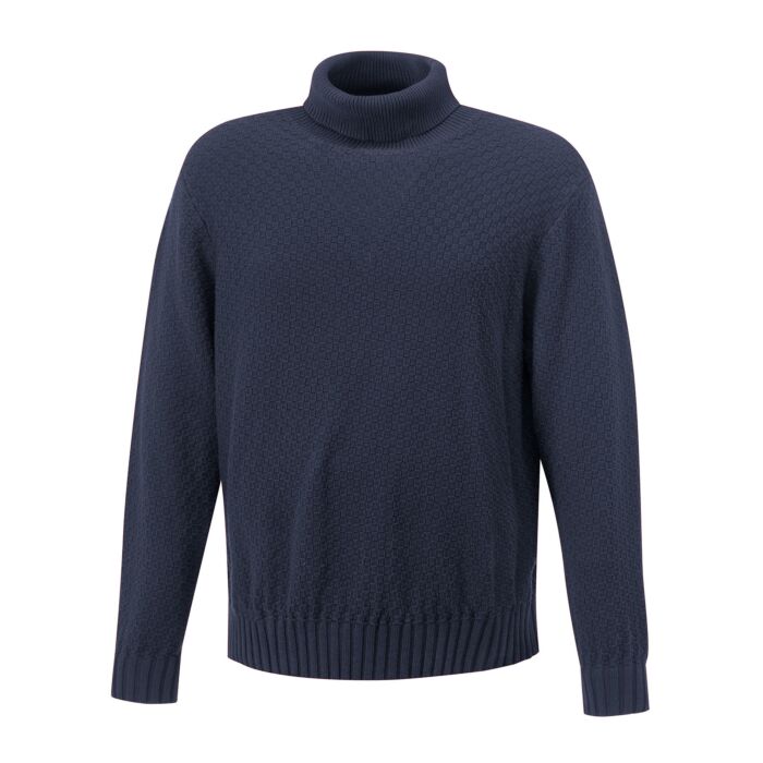 Rollkragenpullover mit aufwändiger Struktur, navy, XXL von Artime