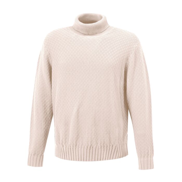 Rollkragenpullover mit aufwändiger Struktur, offwhite, XXL von Artime