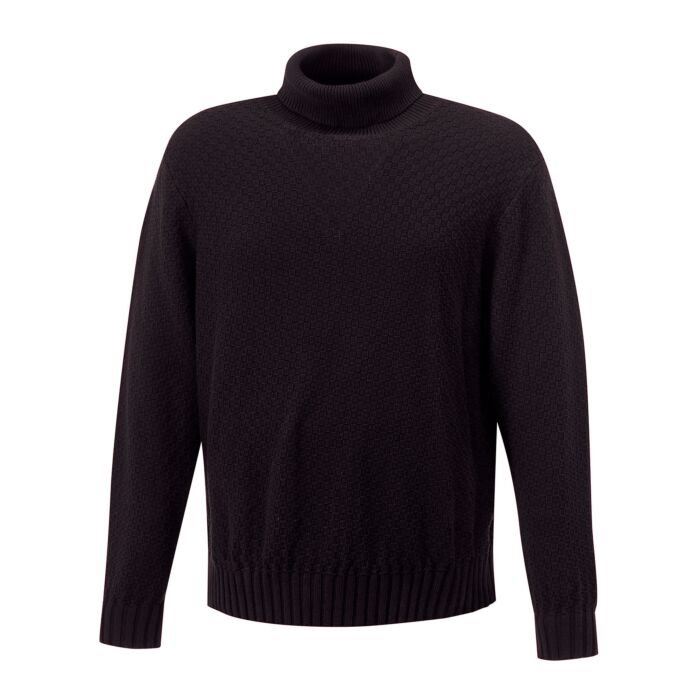 Rollkragenpullover mit aufwändiger Struktur, schwarz von Artime