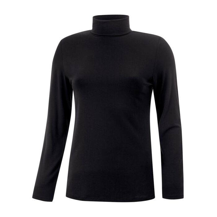 Rollkragenshirt mit Viscose, schwarz von Artime