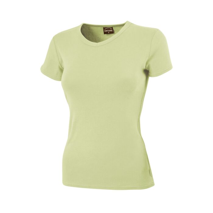 Schlichtes V-Neck Damen T-Shirt, kiwi, XXL von Artime