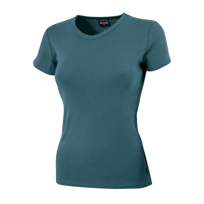 Schlichtes V-Neck Damen T-Shirt, petrol, XXL von Artime