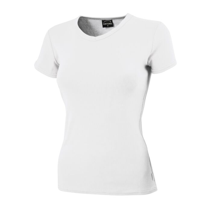 Schlichtes V-Neck Damen T-Shirt, weiss von Artime