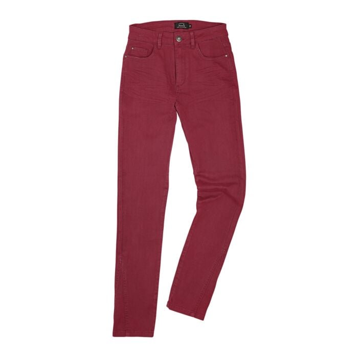 Schmale Stretchjeans, bordeaux, 34 von Artime