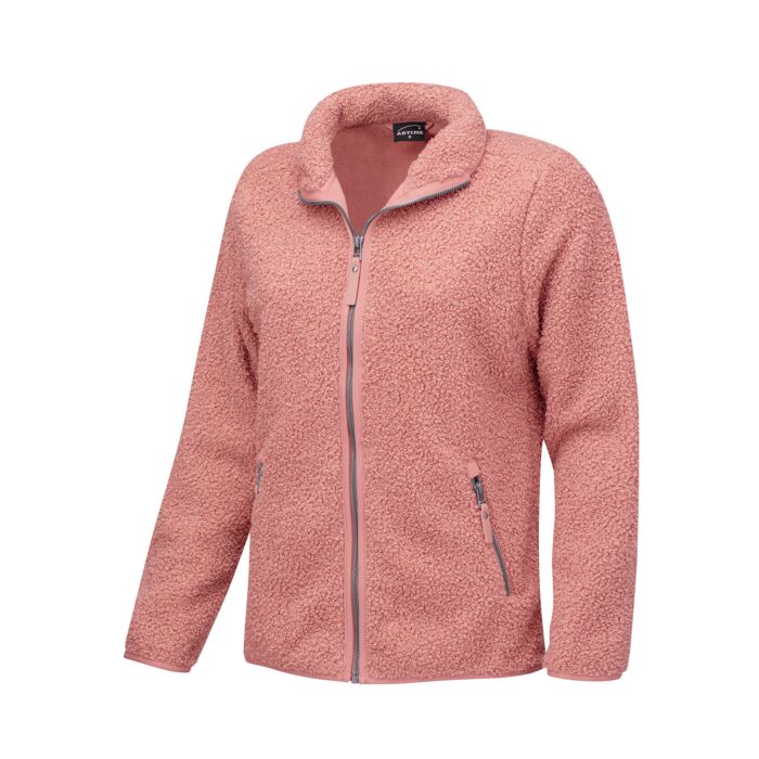 Sherpa Fleece Jacke Damen wärmend, altrosa von Artime