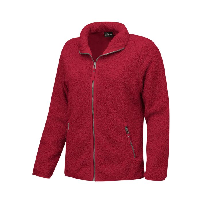 Sherpa Fleece Jacke Damen wärmend, weinrot, XL von Artime