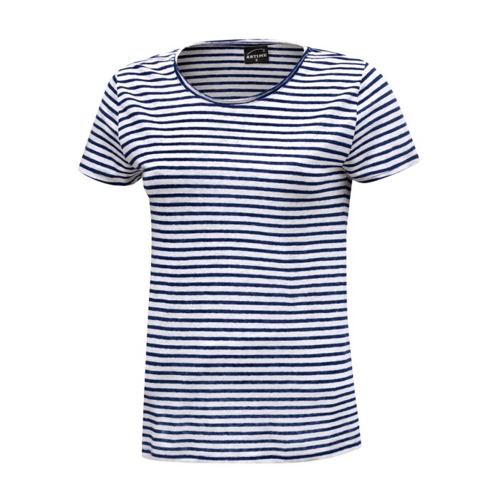 Sommerlich gestreiftes Leinen T-Shirt, navy von Artime