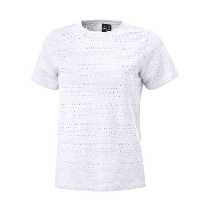 Sommerliches Damen-T-Shirt mit Ajourmuster, offwhite von Artime