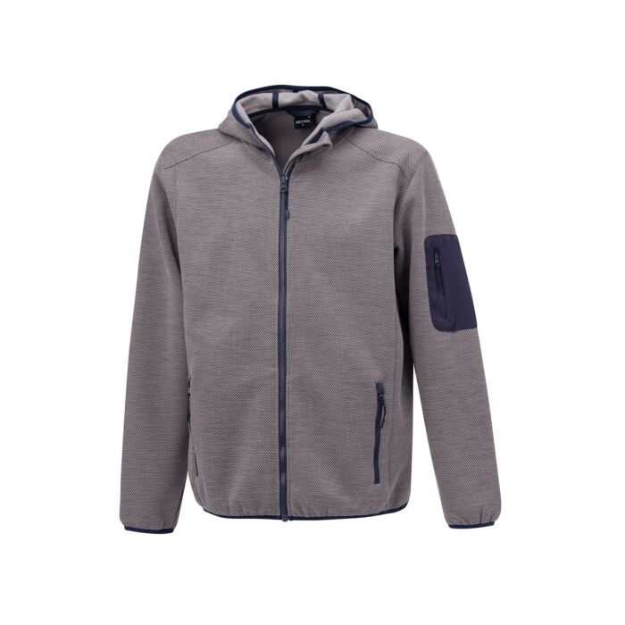 Sportive Fleece Jacke mit Kapuze, grau von Artime