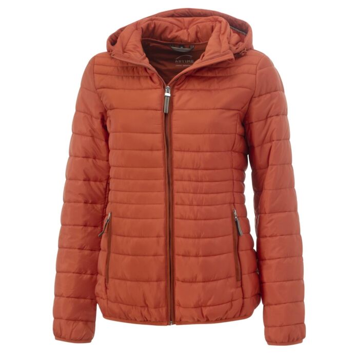 Steppjacke mit abnehmbarer Kapuze, orange, 46 von Artime