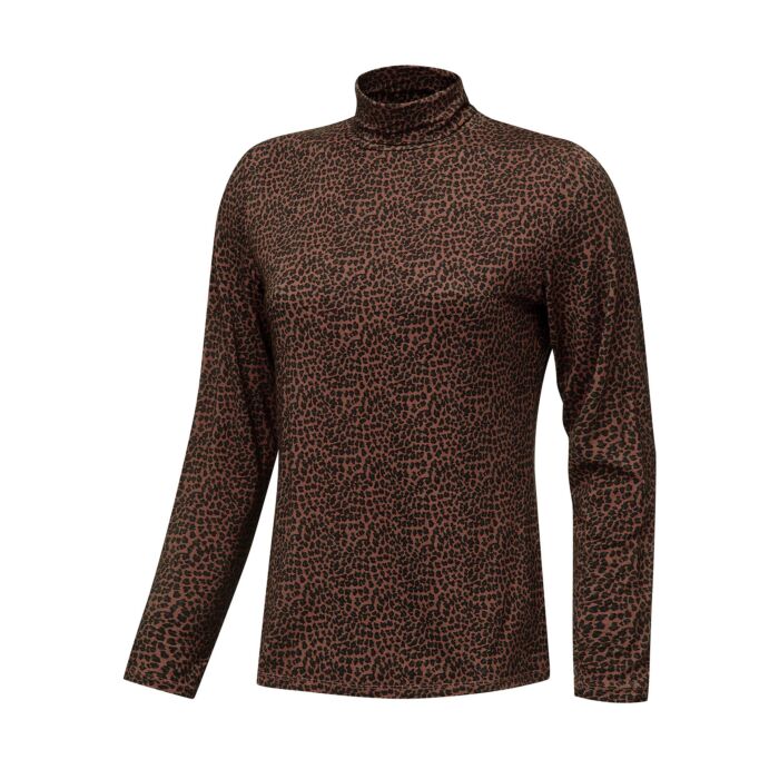 Stretch Rollkragenshirt Damen Animal-Print von Artime