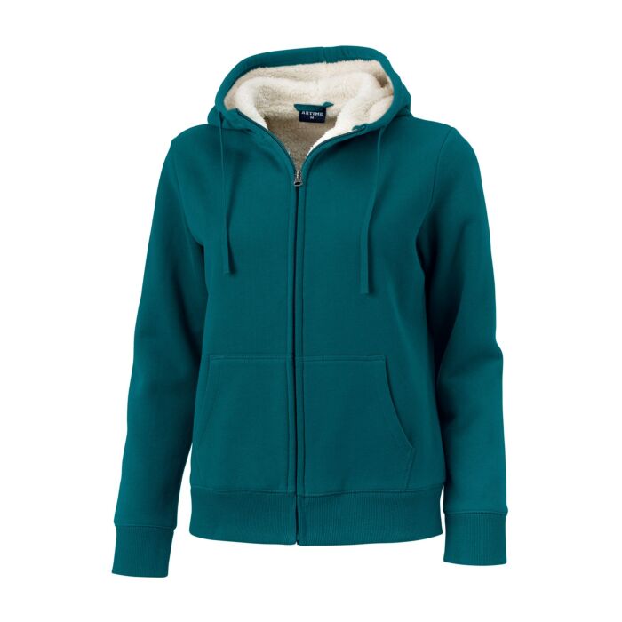 Sweatjacke mit Teddyfleece, petrol, XL von Artime