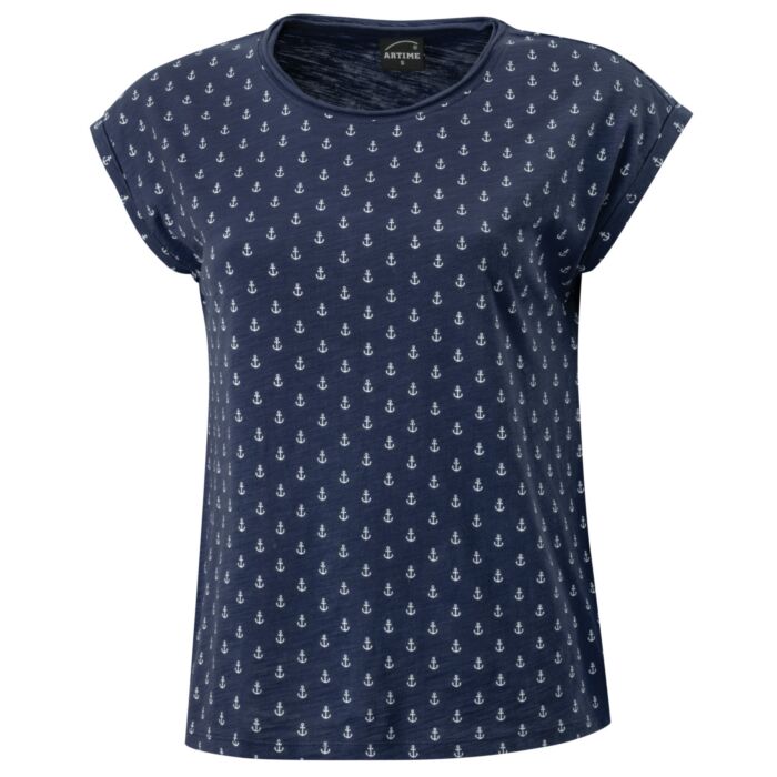 T-Shirt aus Baumwolle mit Anker-Print für Damen T-Shirt aus Baumwolle mit Anker-Print für Damen von Artime